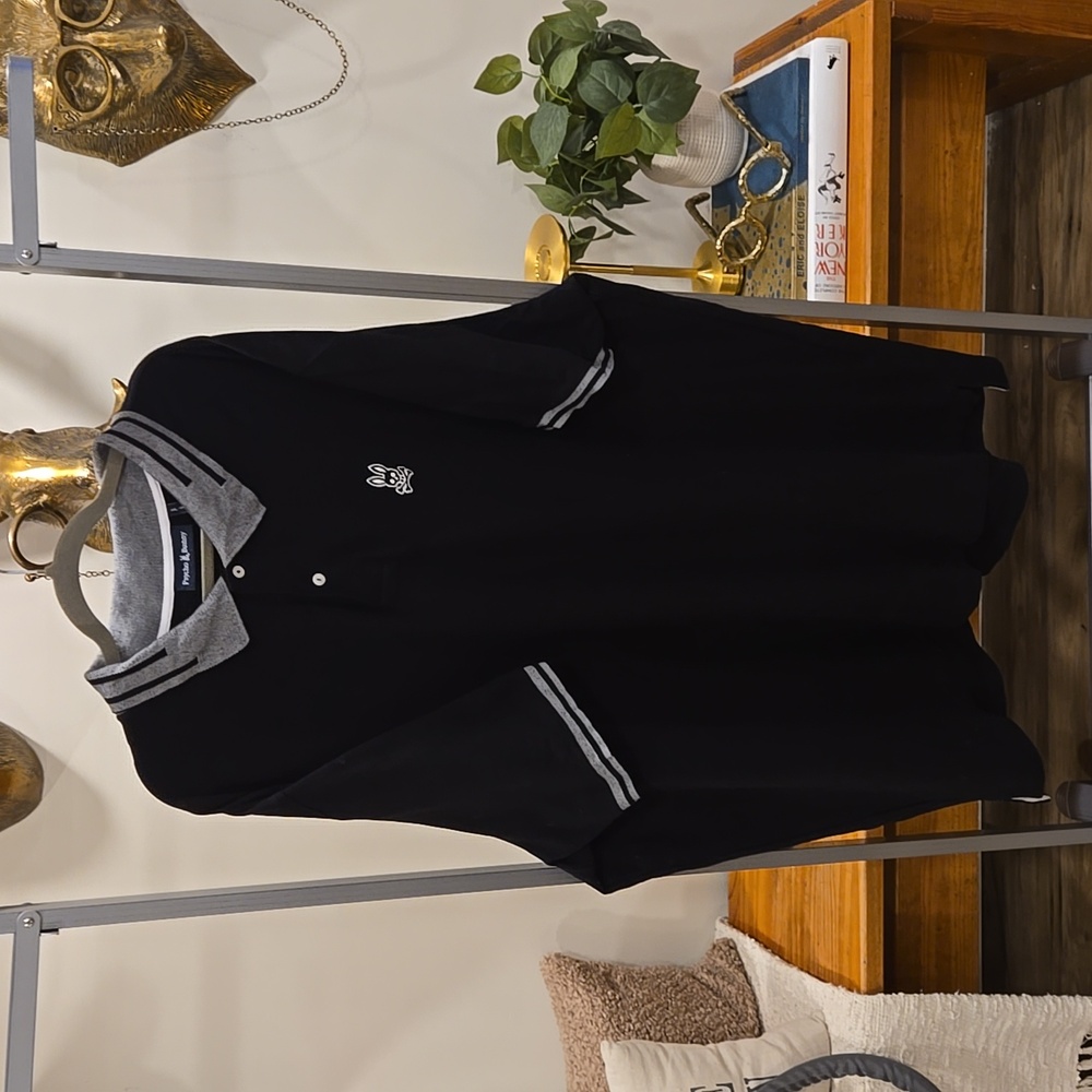 Psycho Bunny Chester Pique Polo 4XL Black